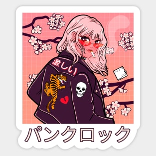 Punk Rocker Anime Pop Art Sticker